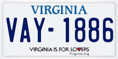 VA license plate VAY1886