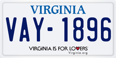 VA license plate VAY1896
