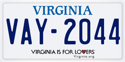 VA license plate VAY2044
