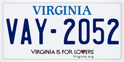 VA license plate VAY2052
