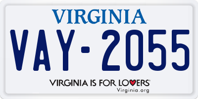 VA license plate VAY2055