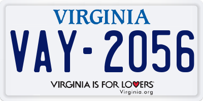 VA license plate VAY2056