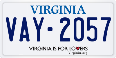 VA license plate VAY2057
