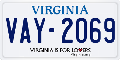 VA license plate VAY2069