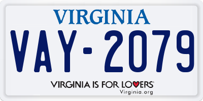 VA license plate VAY2079
