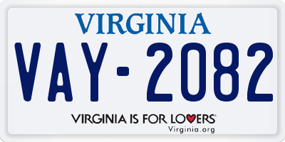 VA license plate VAY2082