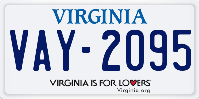 VA license plate VAY2095