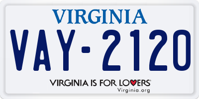 VA license plate VAY2120