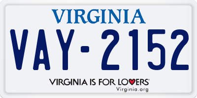 VA license plate VAY2152