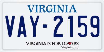 VA license plate VAY2159