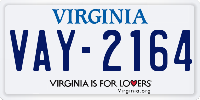 VA license plate VAY2164