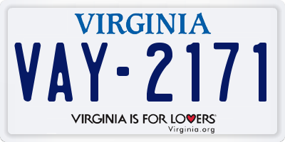 VA license plate VAY2171