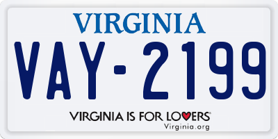 VA license plate VAY2199