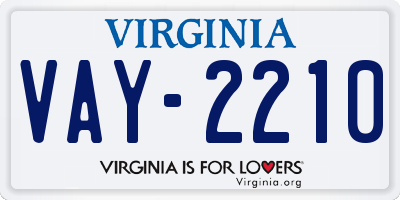 VA license plate VAY2210
