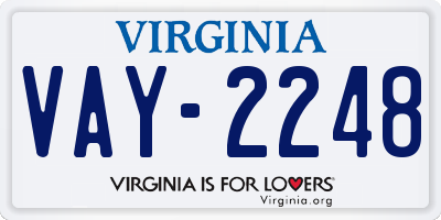 VA license plate VAY2248