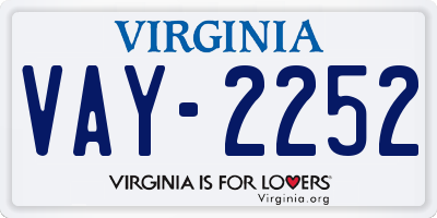 VA license plate VAY2252