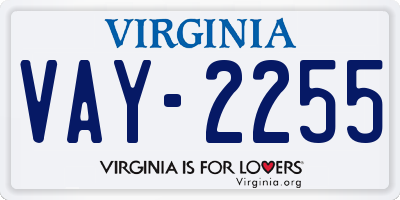 VA license plate VAY2255