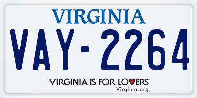 VA license plate VAY2264