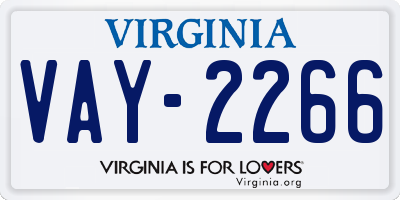 VA license plate VAY2266