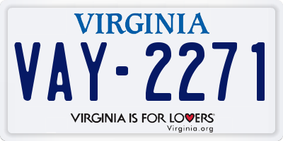 VA license plate VAY2271