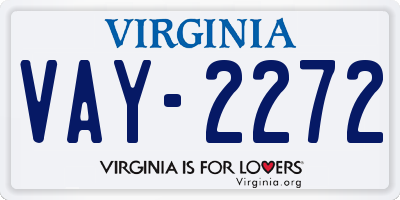 VA license plate VAY2272