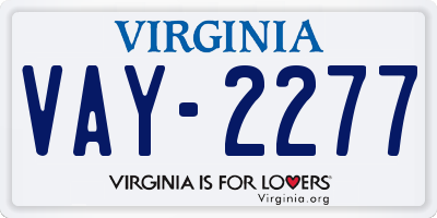 VA license plate VAY2277