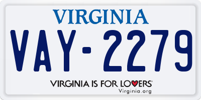 VA license plate VAY2279