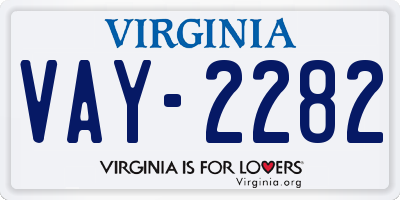 VA license plate VAY2282