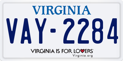 VA license plate VAY2284