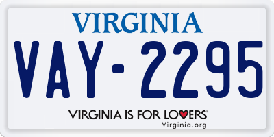 VA license plate VAY2295
