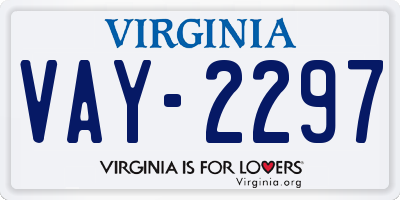 VA license plate VAY2297