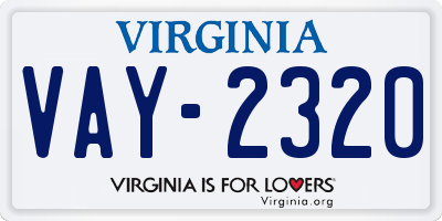 VA license plate VAY2320