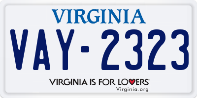 VA license plate VAY2323