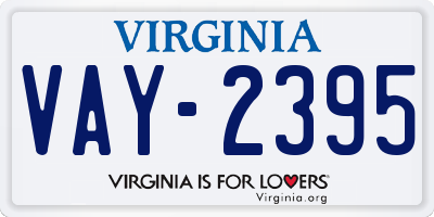 VA license plate VAY2395