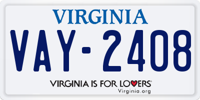 VA license plate VAY2408