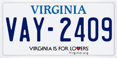 VA license plate VAY2409