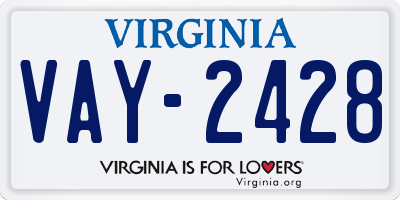 VA license plate VAY2428