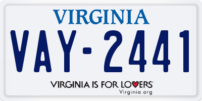 VA license plate VAY2441
