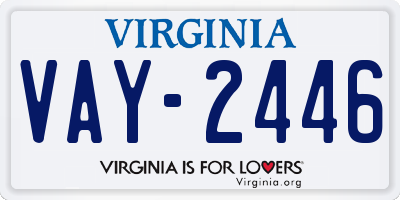 VA license plate VAY2446