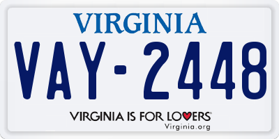 VA license plate VAY2448