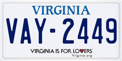VA license plate VAY2449