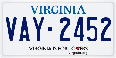 VA license plate VAY2452