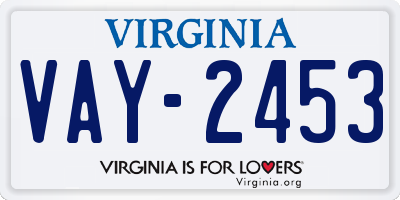 VA license plate VAY2453