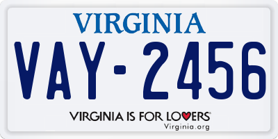 VA license plate VAY2456