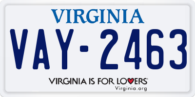 VA license plate VAY2463