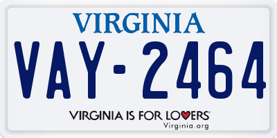 VA license plate VAY2464