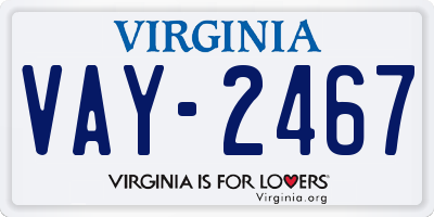 VA license plate VAY2467