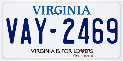 VA license plate VAY2469