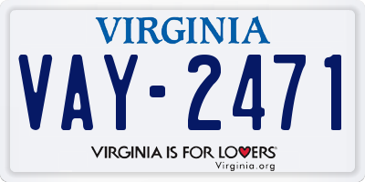 VA license plate VAY2471