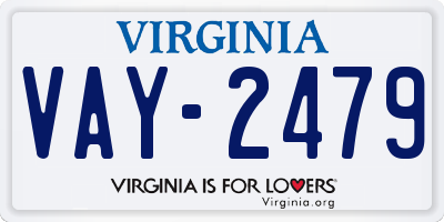 VA license plate VAY2479
